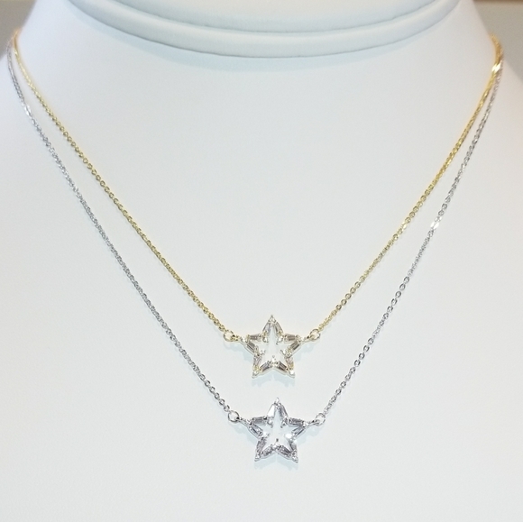 Jewelry - 💖 New in Gift Box 🎁 Pave CZ Star Necklace